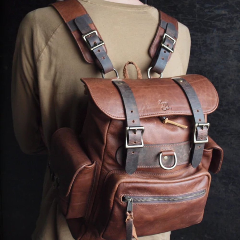 LM Leather Goods Bridges Backpack in Whiskey